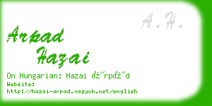 arpad hazai business card